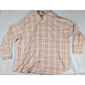 Oak Hill Shirt Mens Size 3XL Brown Tan Plaid Long Sleeve Button Up Shirt